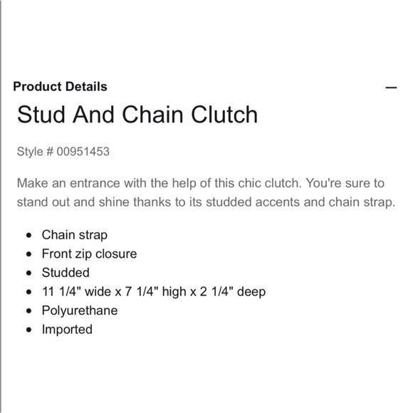 NWT Express Stud and Chain Clutch - Picture 2 of 8